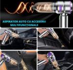 Aspirator auto portabil, wireless, multifunctional, aspiratie de mare putere, 18000 pa, incarcare USB Type-C - imagine 3