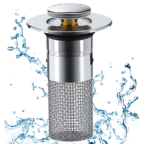 Ventil Lavoar cu Filtru de Drenaj, Dop Scurgere, Usor de Curatat, din Otel Inoxidabil, pentru Baie si Bucatarie