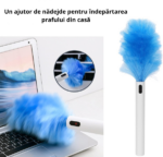 Perie de praf electrica, rotire 360°, telescopica, fara baterii, antistatic – perfect pentru casa si masina - imagine 2