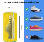 Sac pentru Spalare Incaltaminte, Reutilizabil, Protectie Anti-Zgarieturi, Anti- Deteriorare, potrivit pentru toate tipurile de incaltaminte si toate marimile, Galben - imagine 5