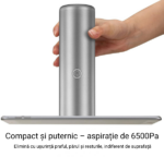 Aspirator auto portabil, cu acumulator 3 in 1, Pentru uz casnic sau Auto, Wireless, Putere 75W, 6500 PA, Functie Suflare, Functie Aspirare, Functie de Pompa de vid, incarcare Type-C, filtru Hepa, 8 accesorii incluse - imagine 3