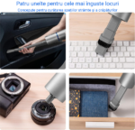 Aspirator auto portabil, cu acumulator 3 in 1, Pentru uz casnic sau Auto, Wireless, Putere 75W, 6500 PA, Functie Suflare, Functie Aspirare, Functie de Pompa de vid, incarcare Type-C, filtru Hepa, 8 accesorii incluse - imagine 7