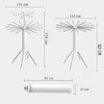 Uscator Vertical Pliabil pentru Haine si Incaltaminte, 3 Niveluri, 360°, cu Roti, Suport pentru Umerase, 20 Cleme, Cadru Metalic Stabil - imagine 2