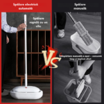 Mop Electric Rotativ, Fara Fir, cu Jet de Apa si Lavete de Microfibra, Functie Pulverizare Apa, Functie Auto-Curatare si Auto-Uscare, 120rpm, Baterie Reincarcabila, 2500 mAh, Autonomie 45 min, Capacitate Rezervor 200ml, Galeata Curatare Inclusa - imagine 3