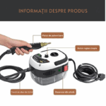Aparat de Curatat cu Aburi 2500W – Presiune 3 Bar, Multifunctional, Ideal pentru Grasime, Mobila, Bucatarie si Masina - imagine 2