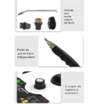 Aparat de Curatat cu Aburi 2500W – Presiune 3 Bar, Multifunctional, Ideal pentru Grasime, Mobila, Bucatarie si Masina - imagine 6