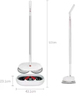 Mop Electric Rotativ, Fara Fir, cu Jet de Apa si Lavete de Microfibra, Functie Pulverizare Apa, Functie Auto-Curatare si Auto-Uscare, 120rpm, Baterie Reincarcabila, 2500 mAh, Autonomie 45 min, Capacitate Rezervor 200ml, Galeata Curatare Inclusa - imagine 2
