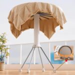 Uscator Vertical Pliabil pentru Haine si Incaltaminte, 3 Niveluri, 360°, cu Roti, Suport pentru Umerase, 20 Cleme, Cadru Metalic Stabil - imagine 6