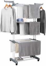 Uscator de Rufe Pliabil cu 3 Nivele si Extensii Laterale, Suport de Uscare Haine si Prosoape - imagine 3