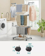 Uscator de Rufe Pliabil cu 3 Nivele si Extensii Laterale, Suport de Uscare Haine si Prosoape - imagine 7