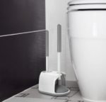 Set Perie WC si Pompa Desfundat WC, Chiuveta, Dus, Perie 360°, Ventuza Puternica,  Recipient pentru Scurgerea Apei, Perie WC cu Suport, Design Modern, Gri, 48x14.5x24cm - imagine 4